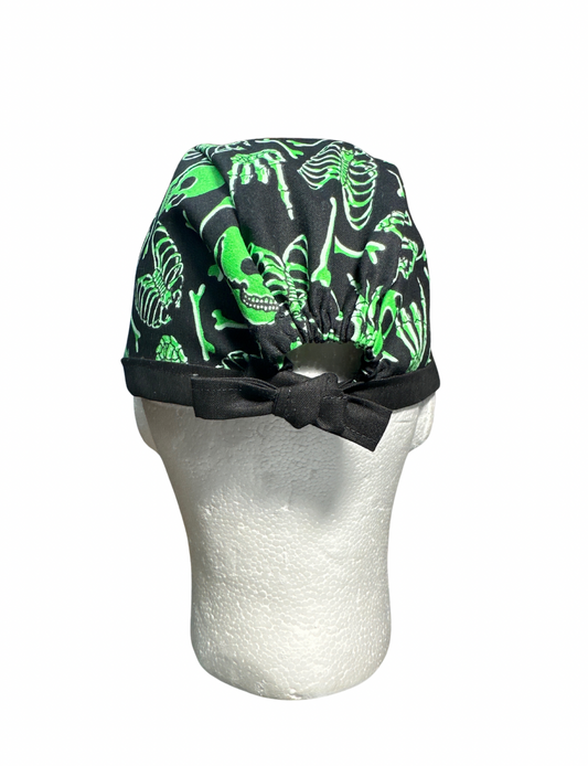 Glow in the dark scrub caps, skeletons scrub cap