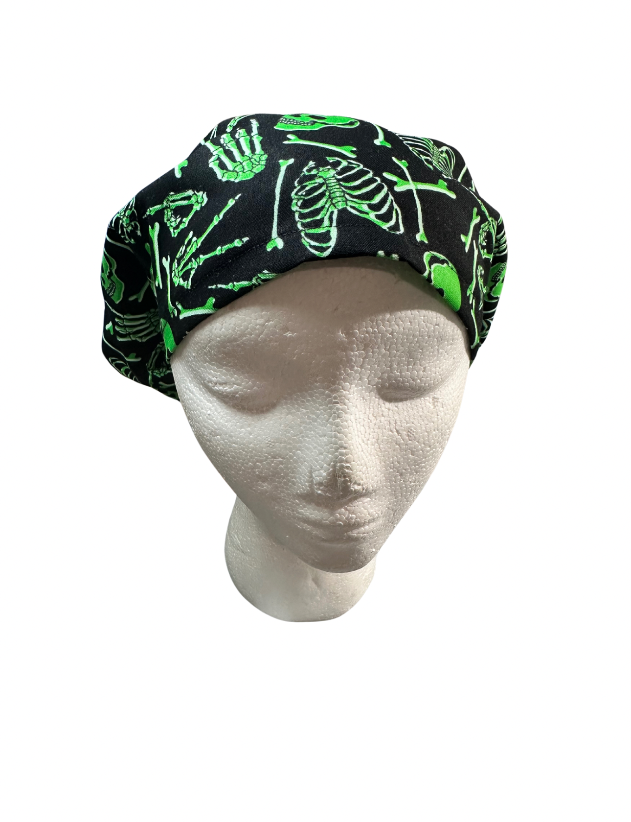 Halloween scrub caps, glow in the dark skeletons