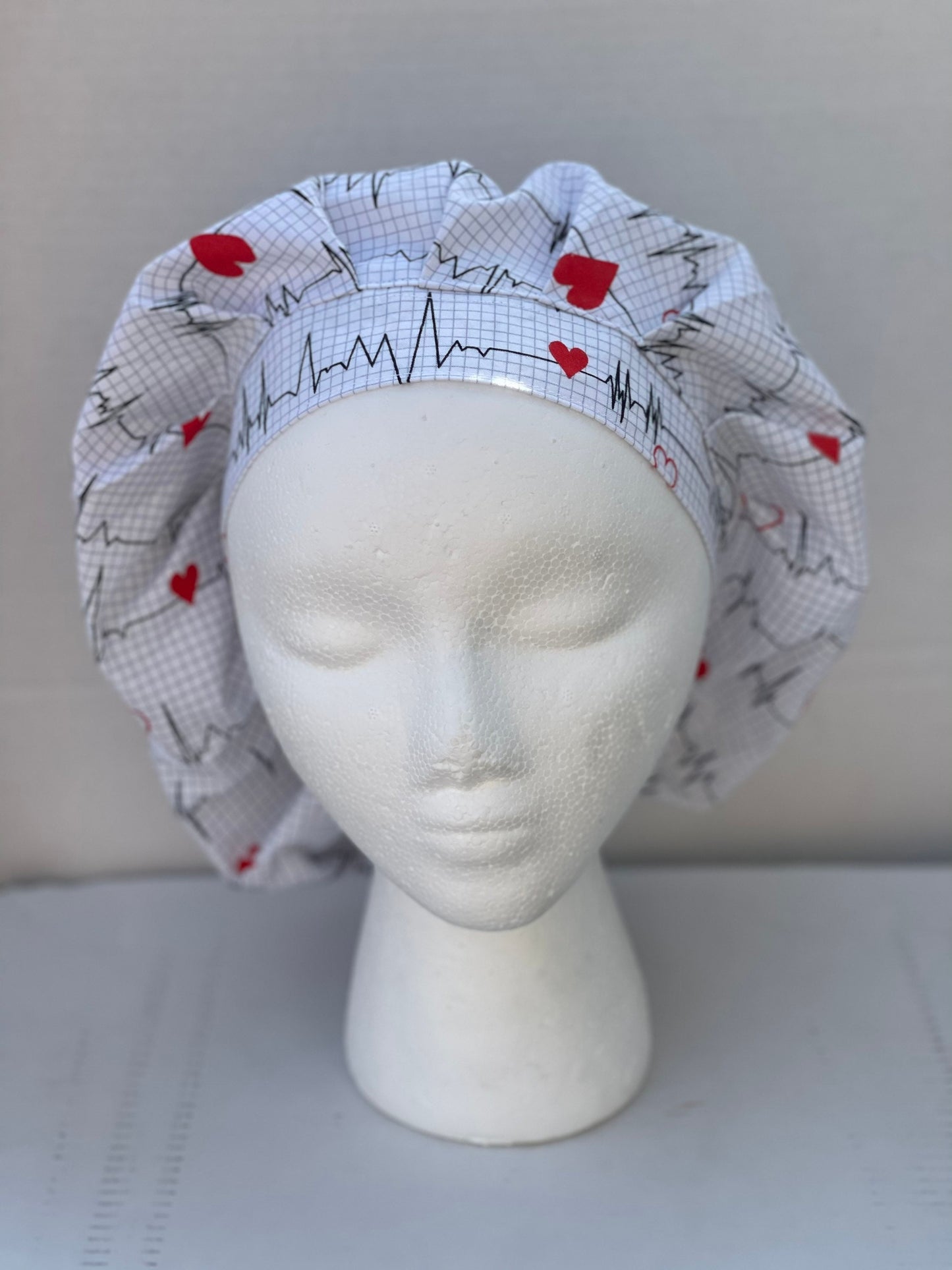 Womens Bouffant with adjustable toggle, surgical scrub caps