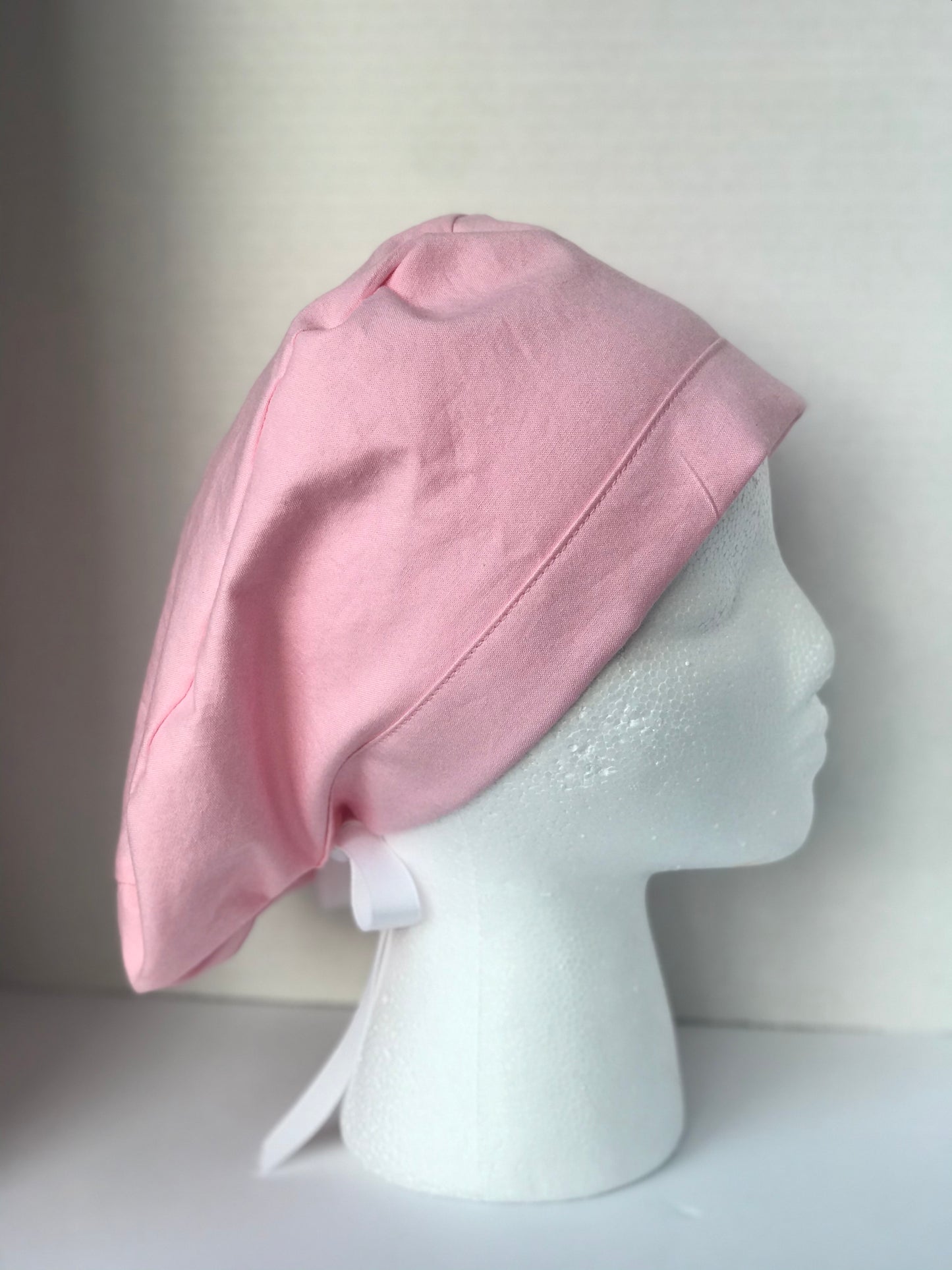 Pink pixie surgical cap, pink scrub cap