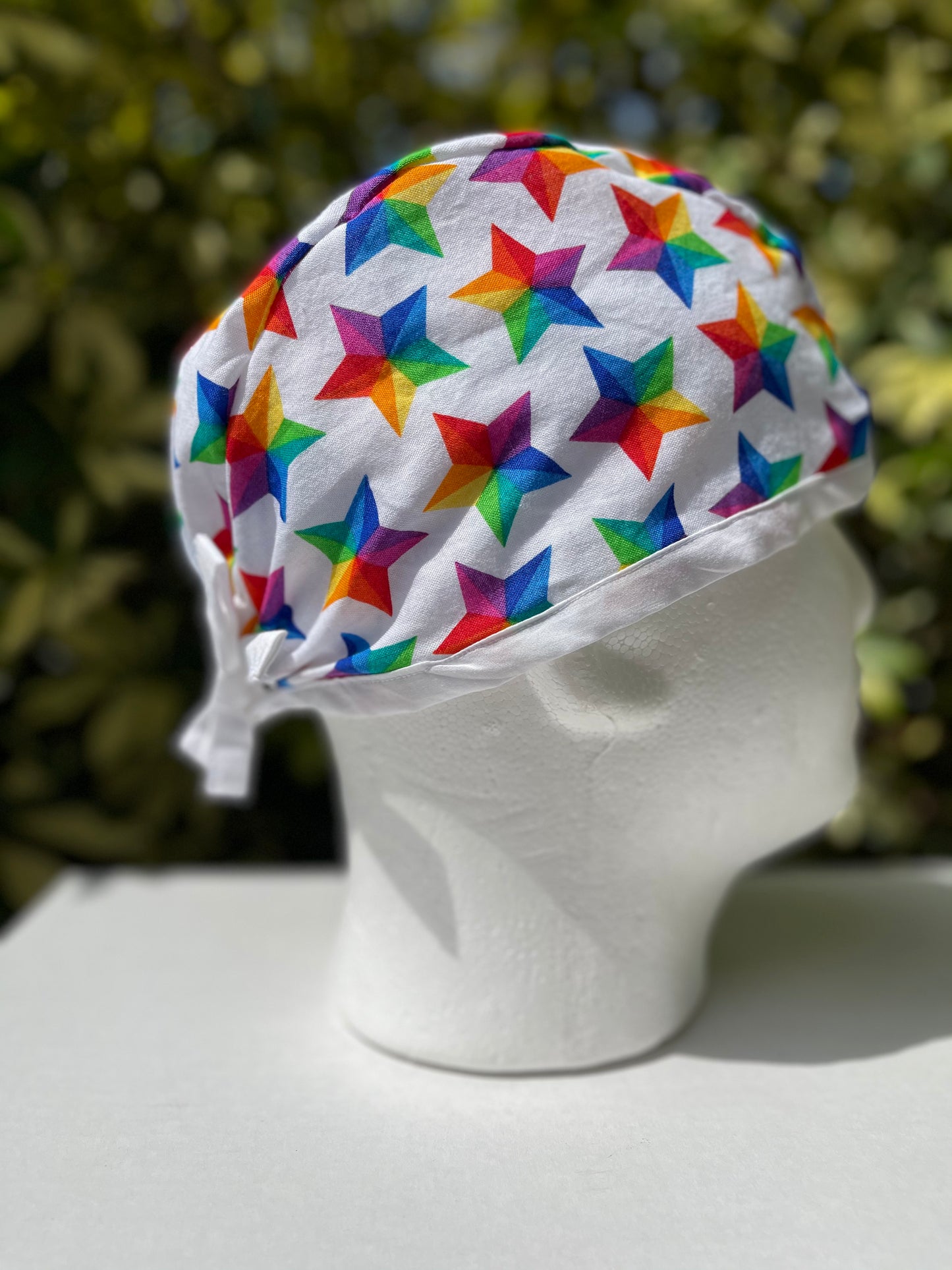 Pride surgical cap, rainbow stars, Surgeons surgical cap, mens scrub caps