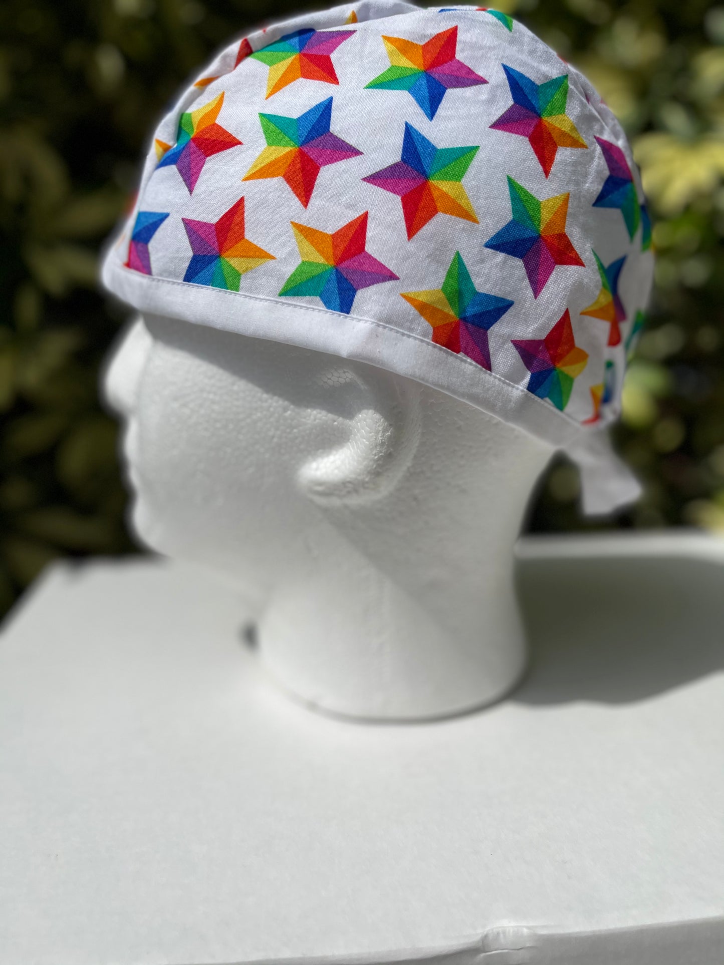 Rainbow scrub hat, pride surgical cap, fitted surgical caps