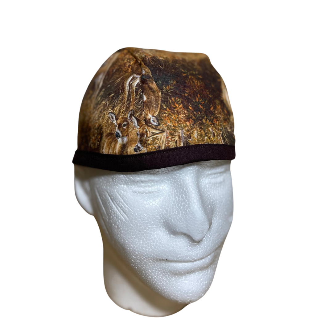 Deer in the woods surgical scrub hat, deer scrub cap, mens scrub cap