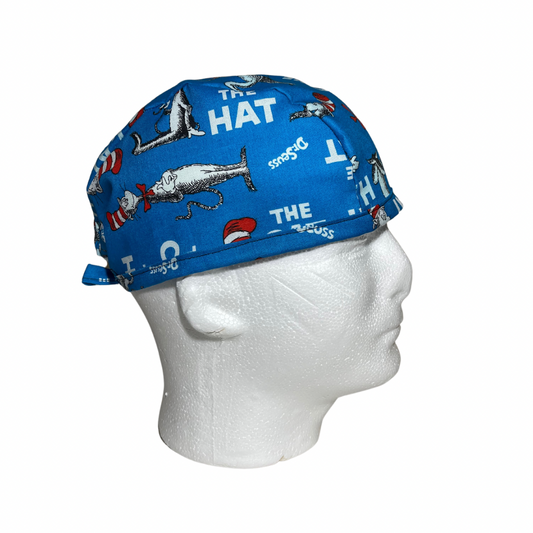 The cat in the hat, mens unisex scrub caps,