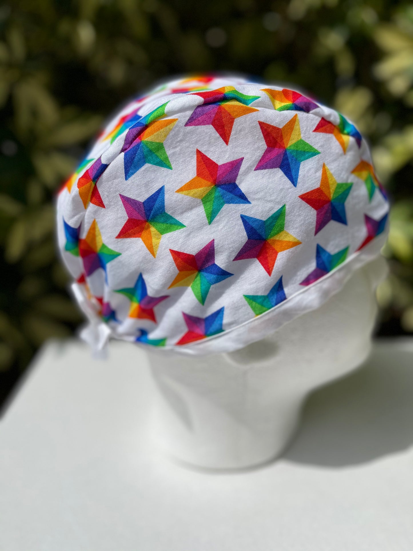 Rainbow scrub hat, pride surgical cap, fitted surgical caps