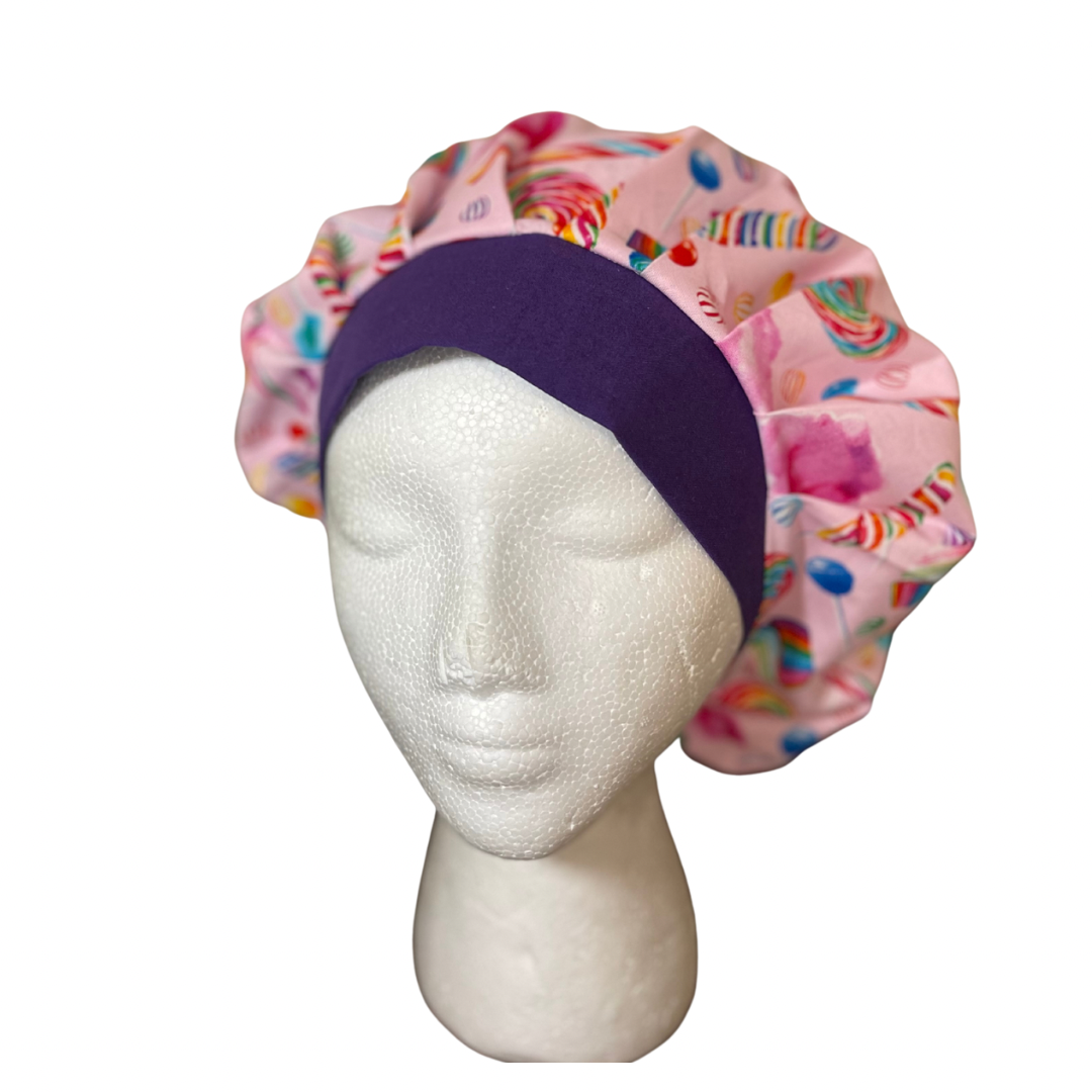 Candyland scrub cap, adjustable Bouffant