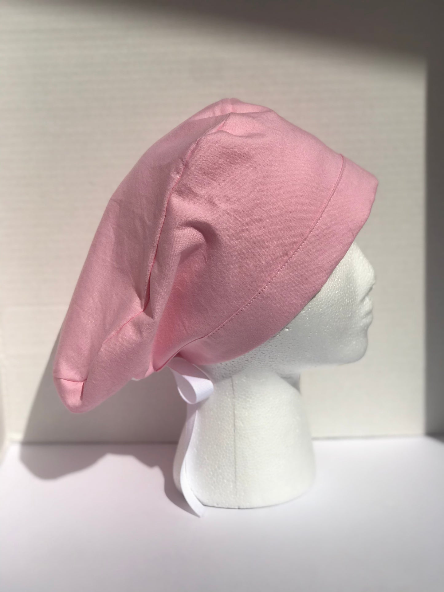 Pink pixie surgical cap, pink scrub cap