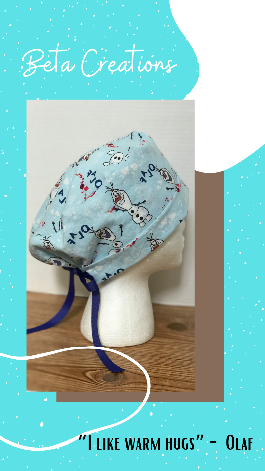 Olaf surgical cap, women’s scrub cap