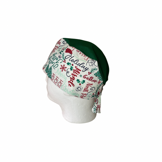 Mens Christmas scrub cap, holiday surgical scrub hats