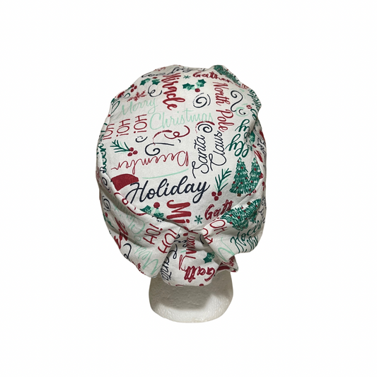 Christmas scrub caps, Holiday scrub caps, Women's Euro style