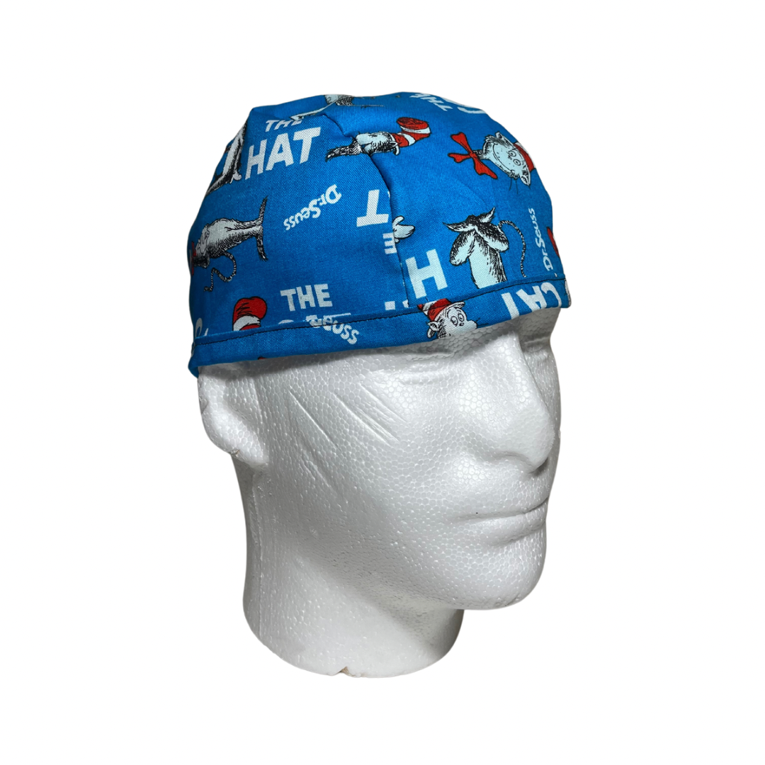 The cat in the hat, mens unisex scrub caps,